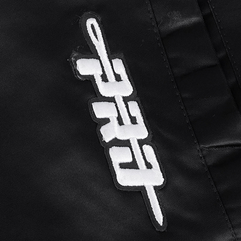 NBA SAN ANTONIO SPURS MASH UP BLOUSON EN SATIN À BORDS CÔTELÉS POUR HOMME (NOIR/GRIS)