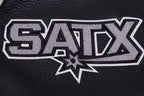 NBA SAN ANTONIO SPURS RETRO CLASSIC MEN'S RIB WOOL VARSITY JACKET (EGGSHELL/ BLACK)