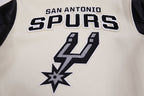 NBA SAN ANTONIO SPURS RETRO CLASSIC MEN'S RIB WOOL VARSITY JACKET (EGGSHELL/ BLACK)