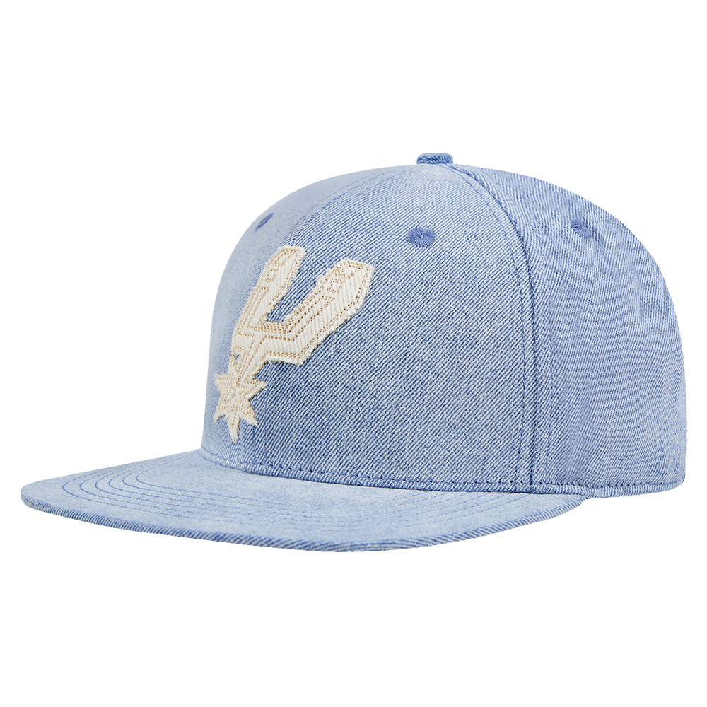NBA SAN ANTONIO SPURS VARSITY BLUES UNISEX WOOL SNAPBACK HAT (DENIM/LINEN)