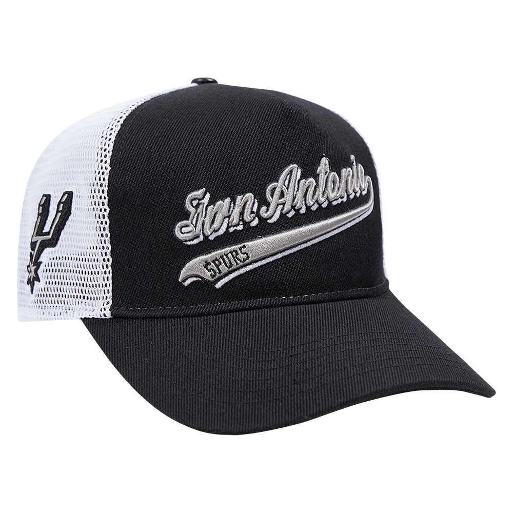 NBA SAN ANTONIO SPURS SCRIPT TAIL TRUCKER HAT (BLACK)