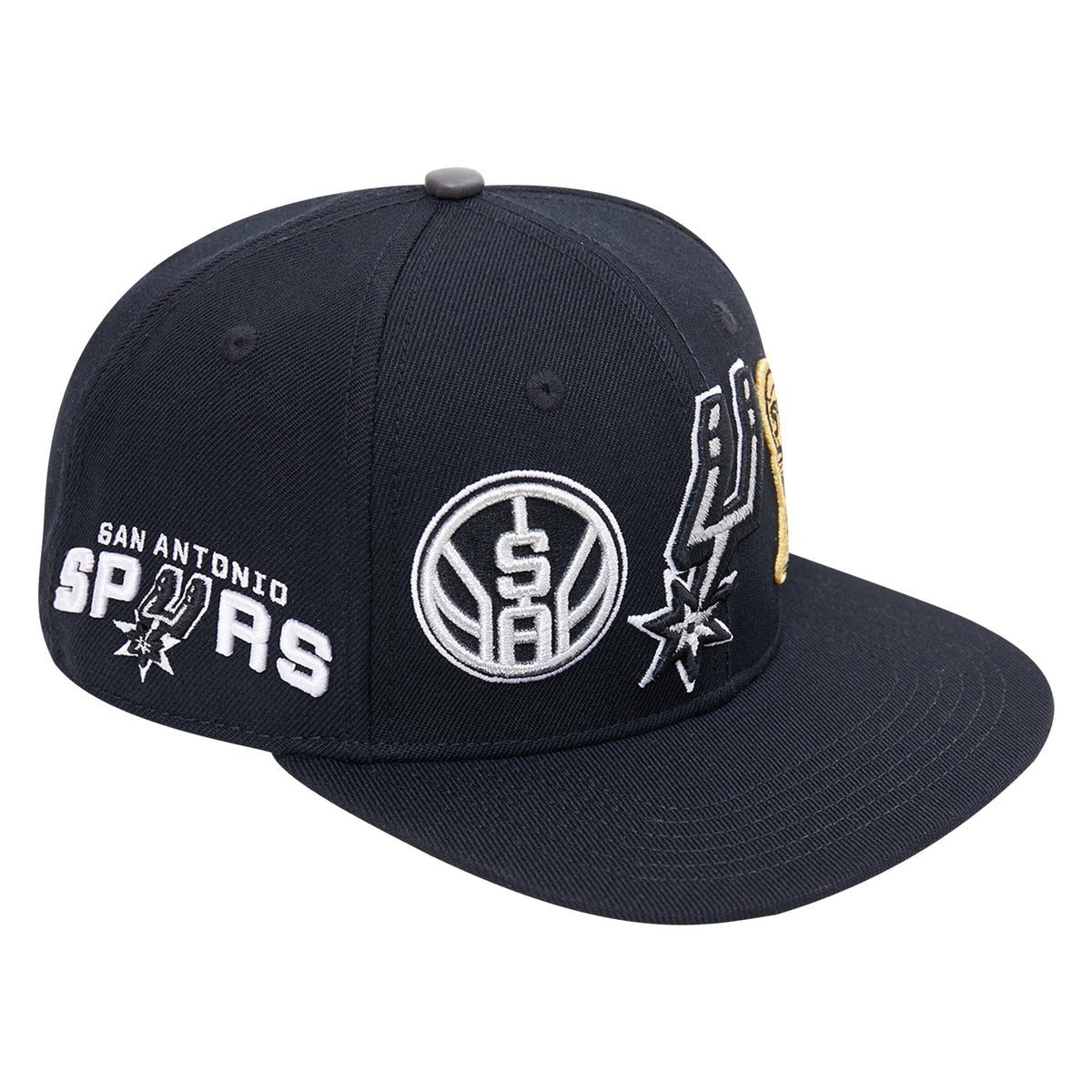 CASQUETTE SNAPBACK UNISEXE NBA SAN ANTONIO SPURS CITY AVEC DOUBLE LOGO AVANT (NOIR)