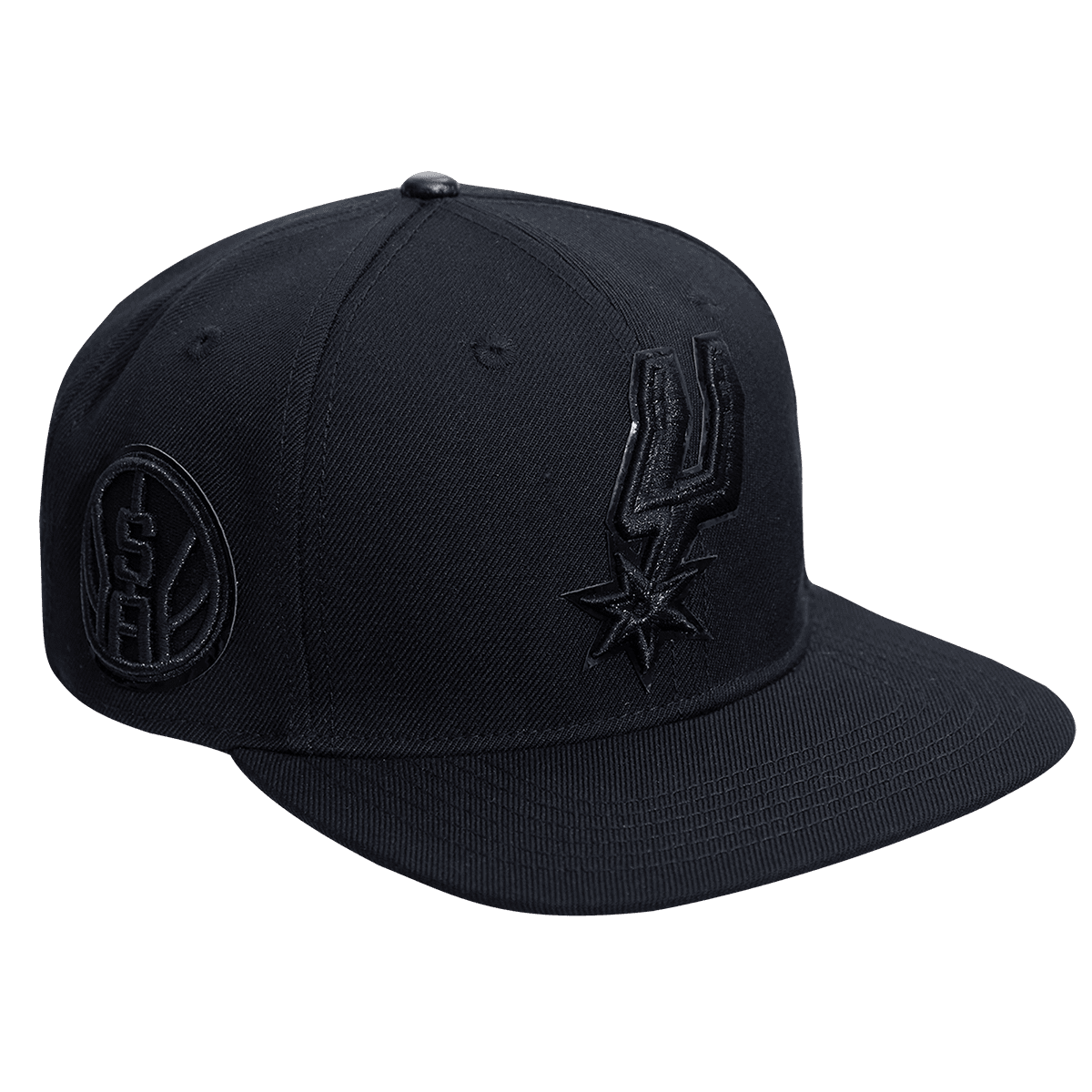 NBA SAN ANTONIO SPURS TRIPLE BLACK LOGO UNISEX SNAPBACK HAT (TRIPLE BLACK)