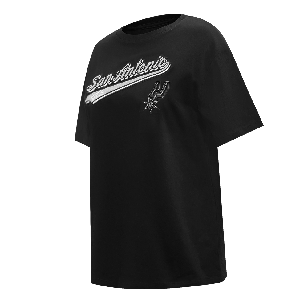 NBA SAN ANTONIO SPURS SCRIPT TAIL WOMEN'S BOYFRIEND TEE (BLACK)