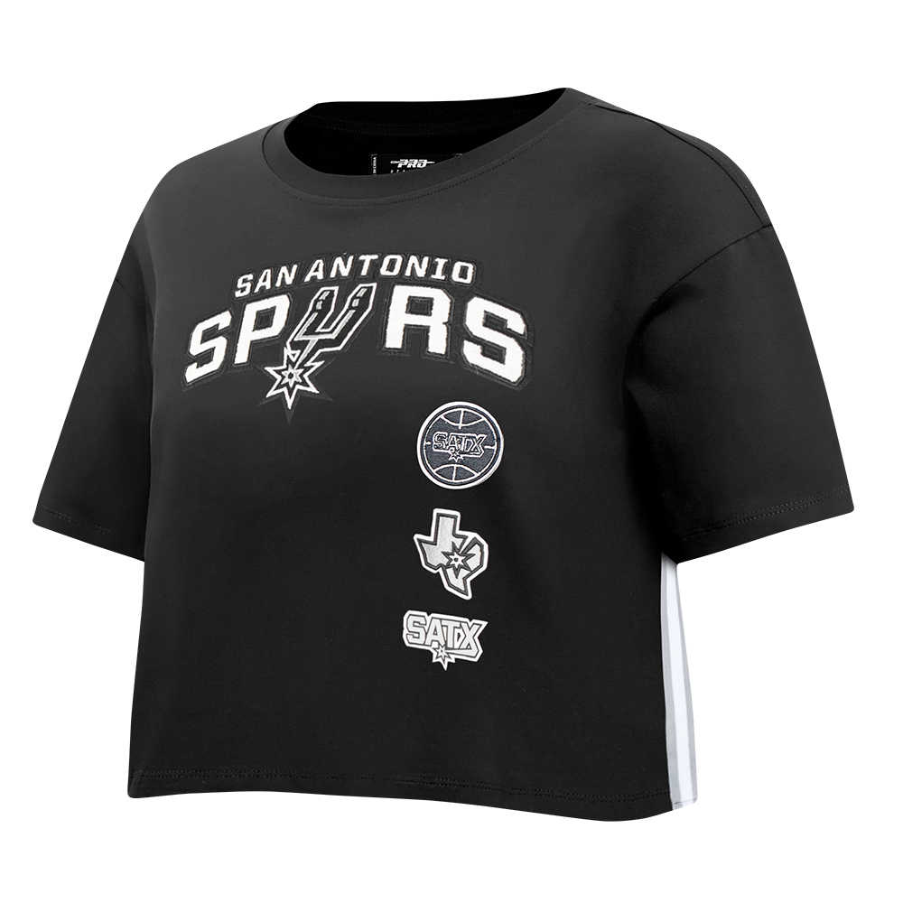 NBA SAN ANTONIO SPURS RETRO CLASSIC WOMEN'S BOXY TEE (BLACK)