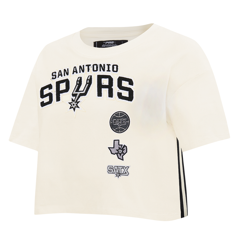 NBA SAN ANTONIO SPURS RETRO CLASSIC WOMEN'S BOXY TEE (EGGSHELL)