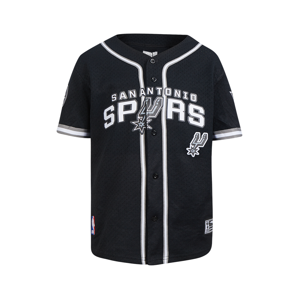 NBA SAN ANTONIO SPURS CLASSIC CHEMISE BOUTONNÉE EN FILET POUR GARÇON JUNIOR (NOIR/GRIS)