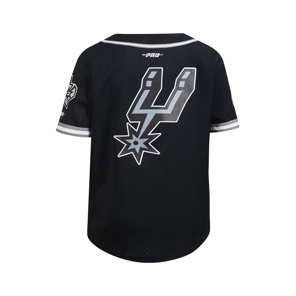 NBA SAN ANTONIO SPURS CLASSIC CHEMISE BOUTONNÉE EN FILET POUR GARÇON JUNIOR (NOIR/GRIS)