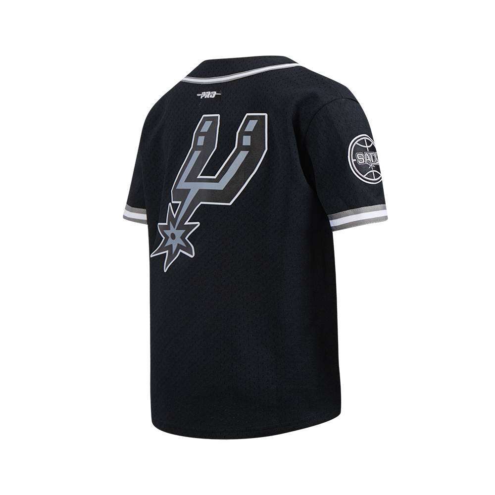 NBA SAN ANTONIO SPURS CLASSIC CHEMISE BOUTONNÉE EN FILET POUR GARÇON JUNIOR (NOIR/GRIS)