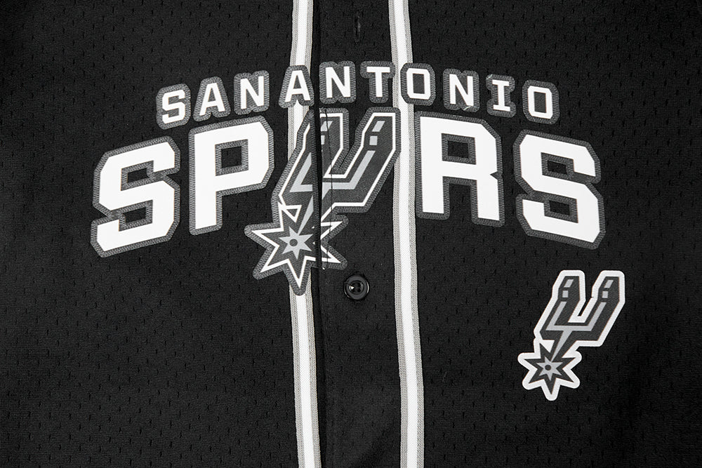 NBA SAN ANTONIO SPURS CLASSIC CHEMISE BOUTONNÉE EN FILET POUR GARÇON JUNIOR (NOIR/GRIS)