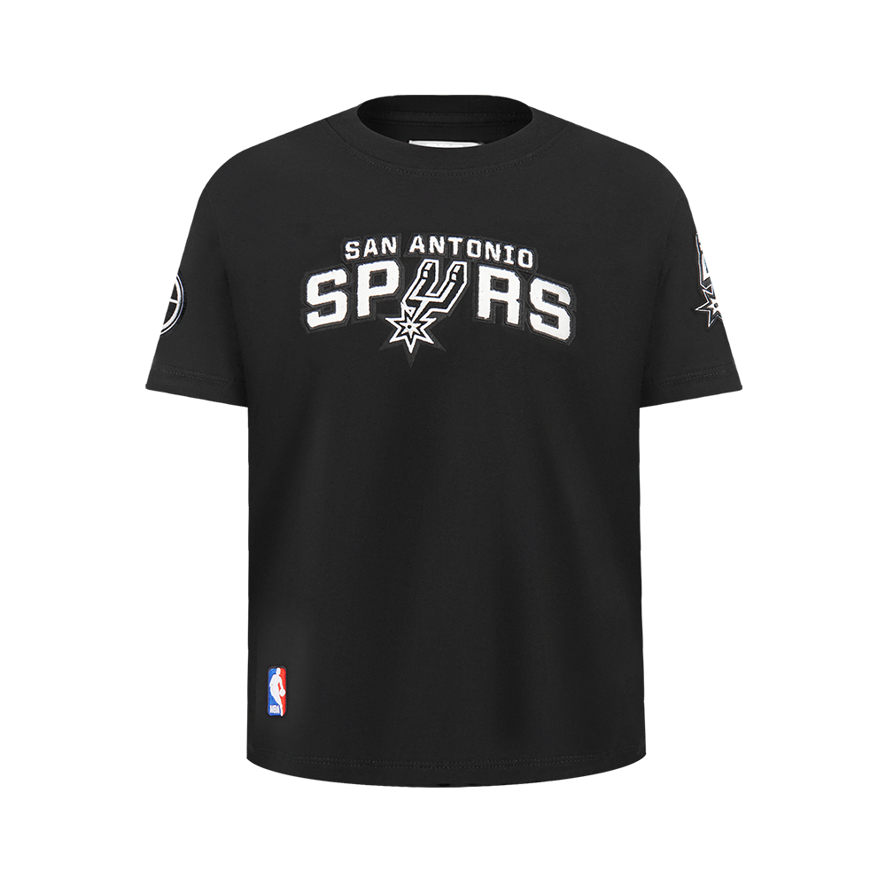 NBA SAN ANTONIO SPURS CLASSIC T-SHIRT EN JERSEY SIMPLE POUR GARÇON JUNIOR (NOIR)