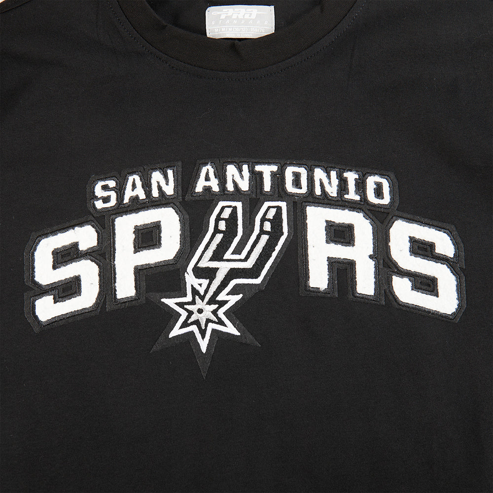 NBA SAN ANTONIO SPURS CLASSIC T-SHIRT EN JERSEY SIMPLE POUR GARÇON JUNIOR (NOIR)