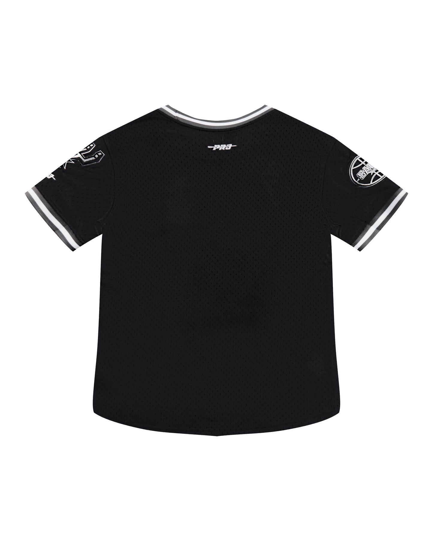 NBA SAN ANTONIO SPURS CLASSIC BIG BOYS SHORT SLEEVE STRIPED RIB TEE (BLACK/GRAY)