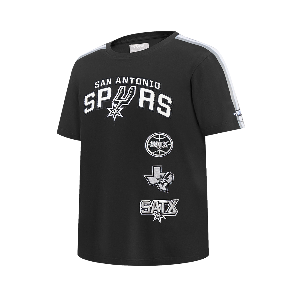 NBA SAN ANTONIO SPURS RETRO CLASSIC SINGLE JERSEY BIG BOYS SINGLE JERSEY TAPING TEE (BLACK/GRAY)