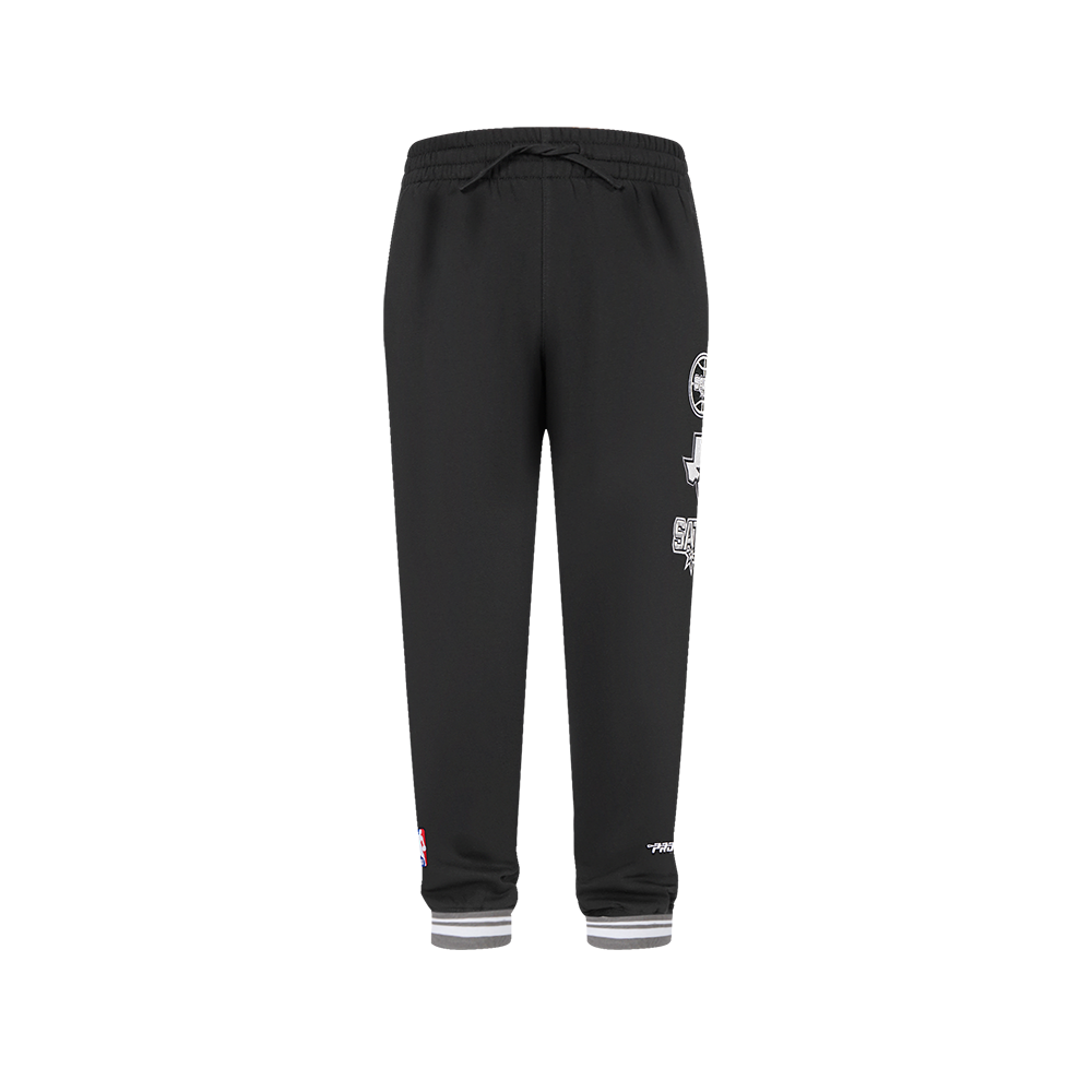 NBA SAN ANTONIO SPURS RETRO CLASSIC PANTALON OUATÉ EN MOLLETON CÔTELÉ POUR GARÇON JUNIOR (NOIR/GRIS)