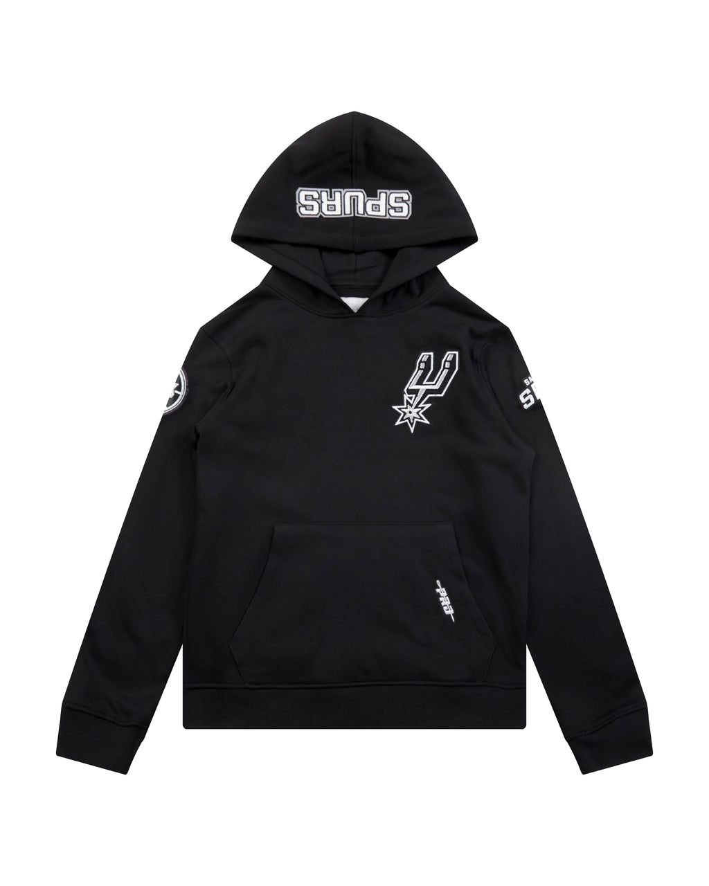 NBA SAN ANTONIO SPURS CLASSIC BIG BOY'S FLEECE PULLOVER HOODIE (BLACK)