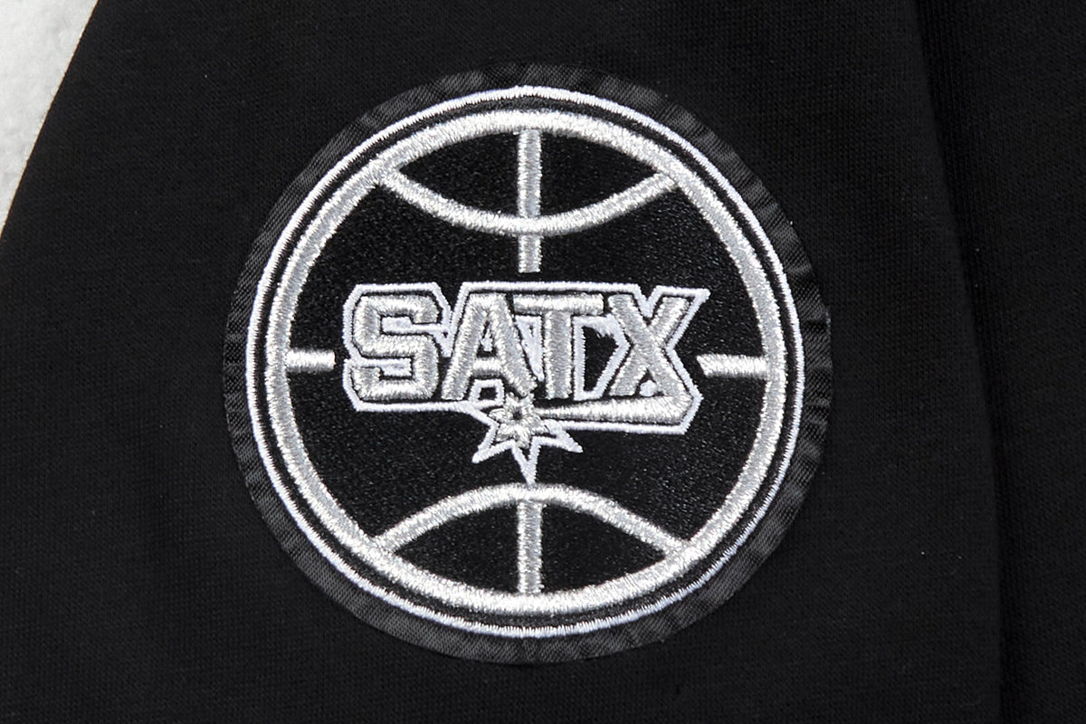 NBA SAN ANTONIO SPURS CLASSIC BIG BOY'S FLEECE PULLOVER HOODIE (BLACK)
