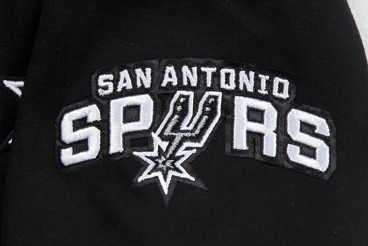 NBA SAN ANTONIO SPURS CLASSIC BIG BOY'S FLEECE PULLOVER HOODIE (BLACK)