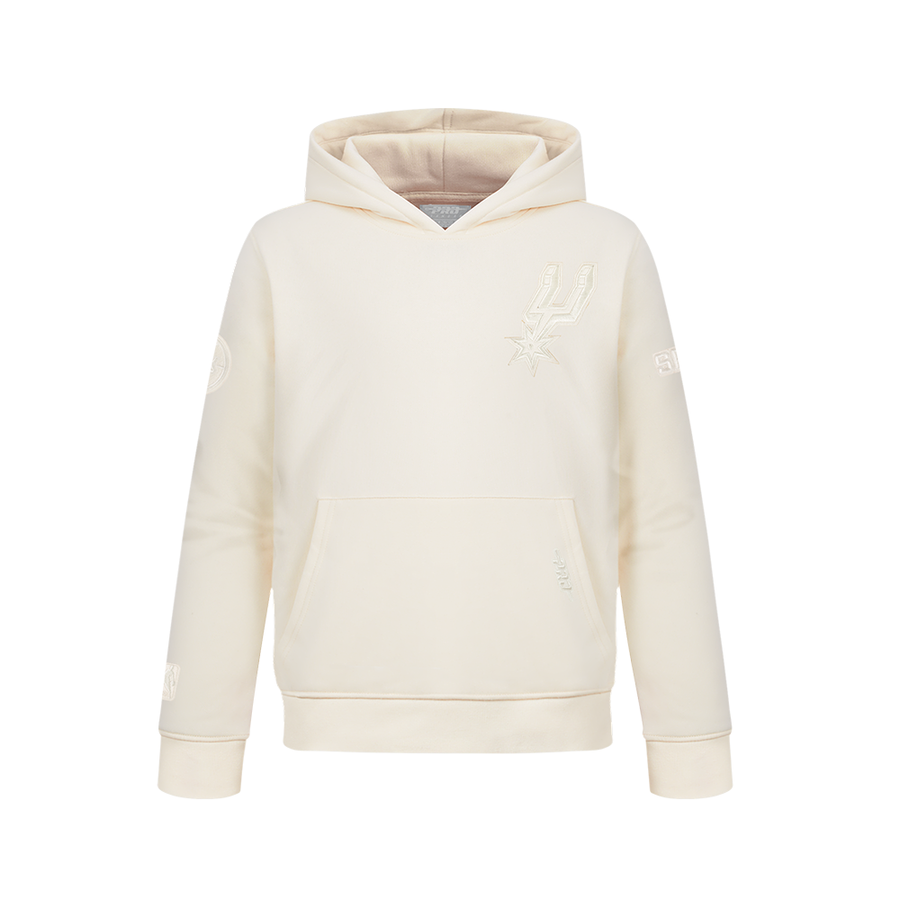 NBA SAN ANTONIO SPURS NEUTRAL BIG BOYS FLEECE PULLOVER HOODIE (EGGSHELL)