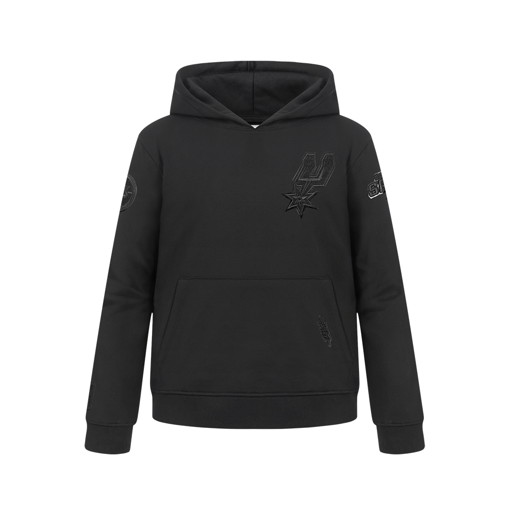 NBA SAN ANTONIO SPURS TRIPLE BLACK BIG BOY'S FLC PO HOODIE (BLACK)