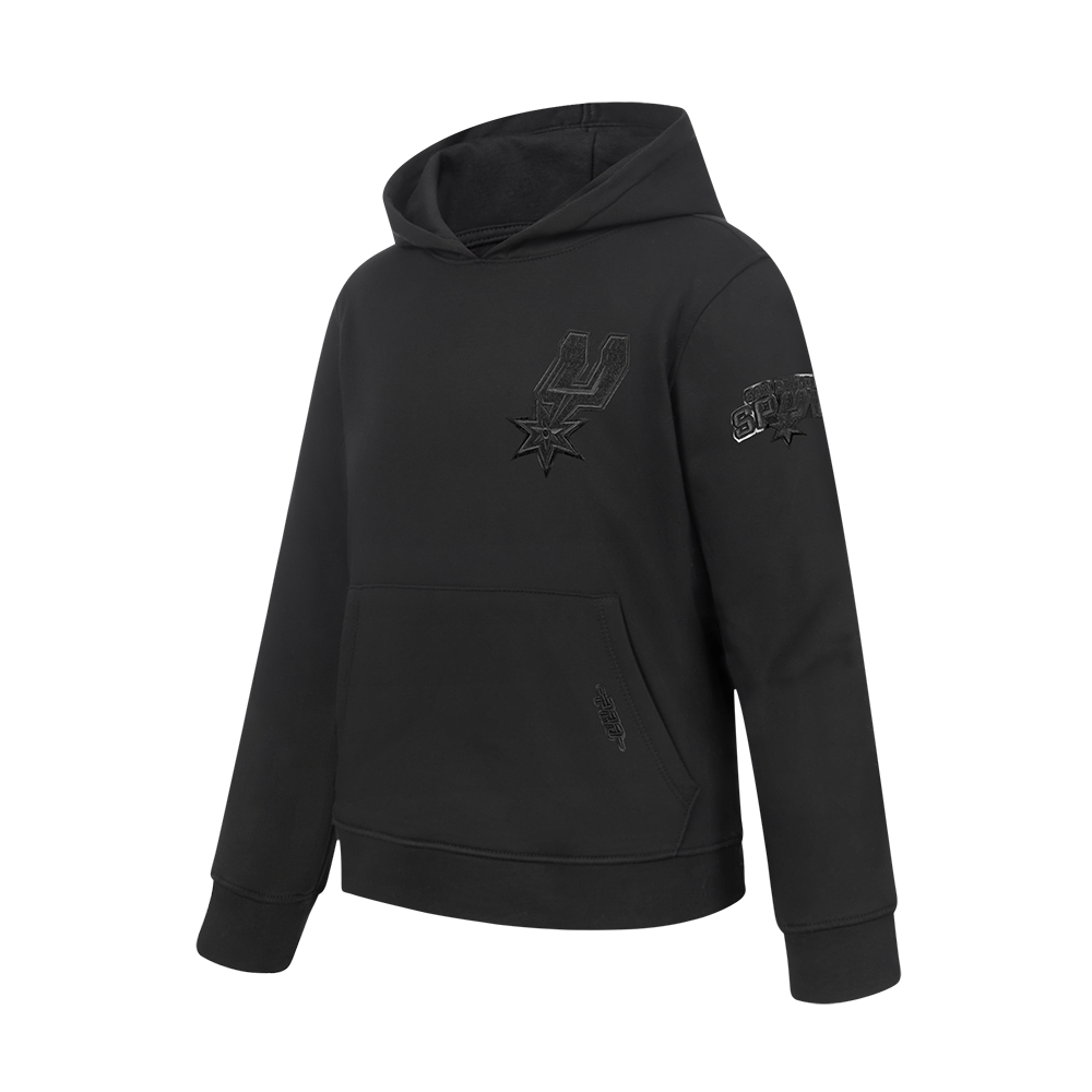 NBA SAN ANTONIO SPURS TRIPLE BLACK BIG BOY'S FLC PO HOODIE (BLACK)