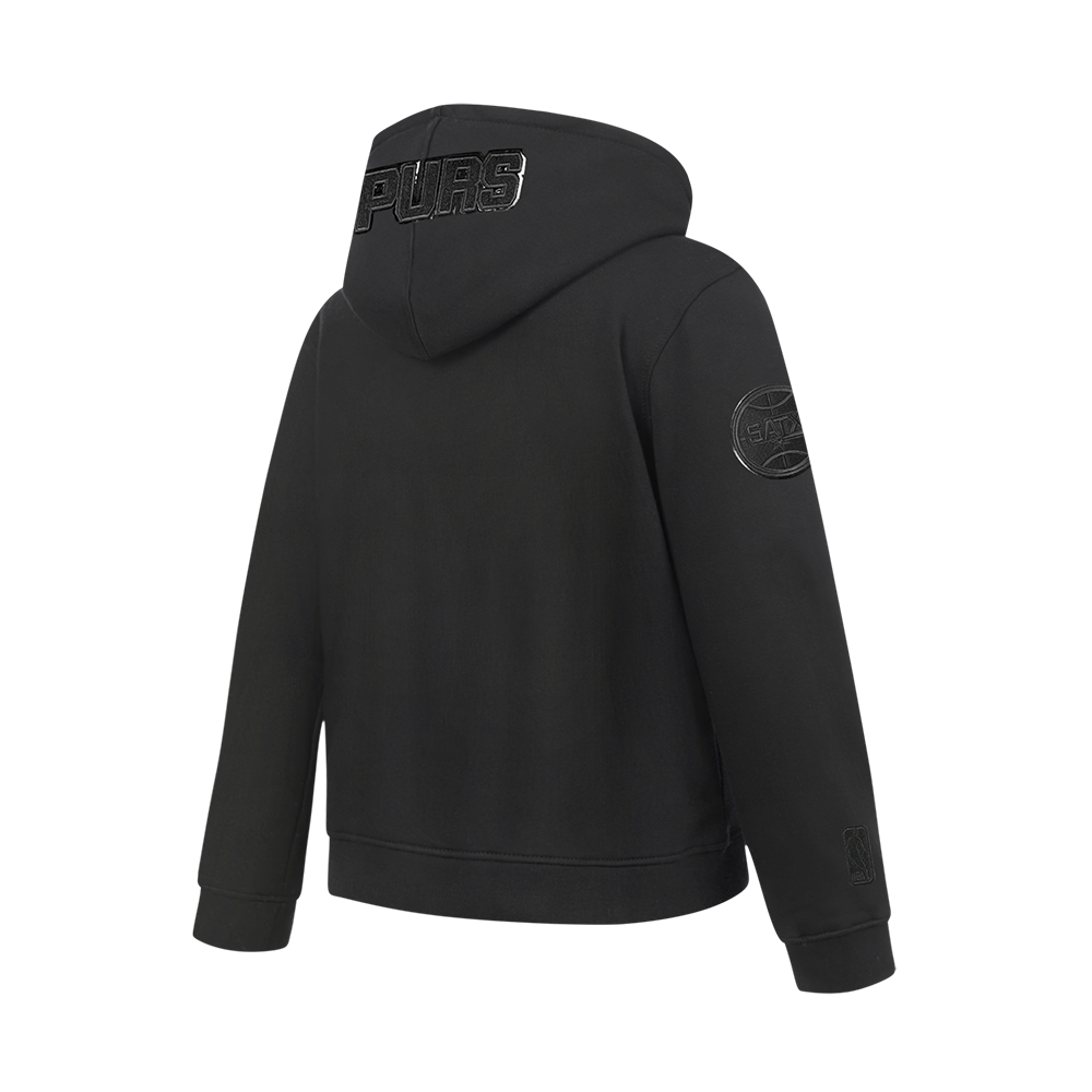 NBA SAN ANTONIO SPURS TRIPLE BLACK BIG BOY'S FLC PO HOODIE (BLACK)