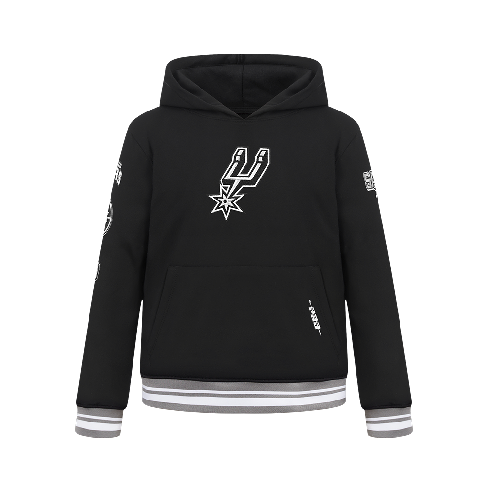 NBA SAN ANTONIO SPURS RETRO CLASSIC CHANDAIL À CAPUCHON EN MOLLETON CÔTELÉ POUR GARÇON JUNIOR (NOIR/GRIS)