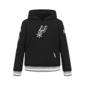 NBA SAN ANTONIO SPURS RETRO CLASSIC CHANDAIL À CAPUCHON EN MOLLETON CÔTELÉ POUR GARÇON JUNIOR (NOIR/GRIS)