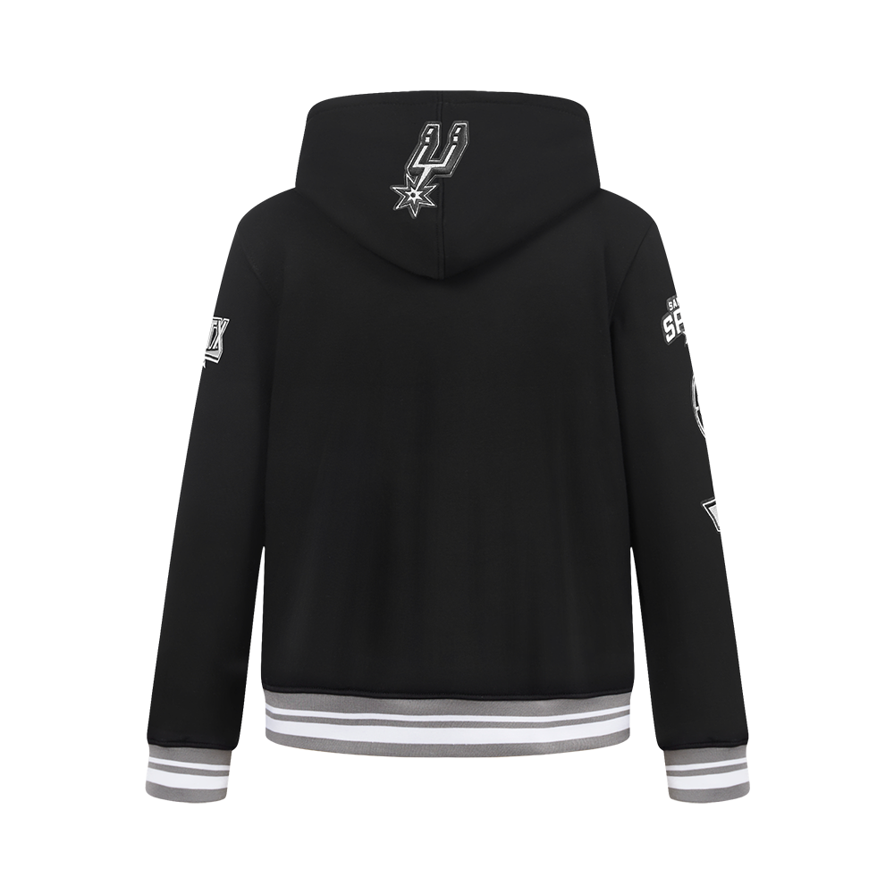 NBA SAN ANTONIO SPURS RETRO CLASSIC CHANDAIL À CAPUCHON EN MOLLETON CÔTELÉ POUR GARÇON JUNIOR (NOIR/GRIS)