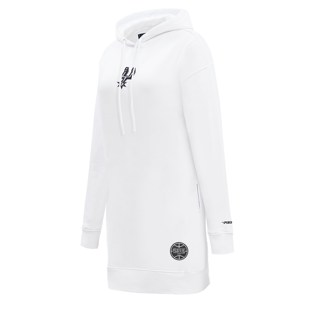 NBA SAN ANTONIO SPURS CLASSIC WOMEN'S FLC HOODIE DRESS (WHITE)