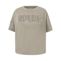 NBA SAN ANTONIO SPURS NEUTRAL BIG GIRL'S SS BOXY TEE (TAUPE)