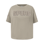 NBA SAN ANTONIO SPURS NEUTRAL BIG GIRL'S SS BOXY TEE (TAUPE)
