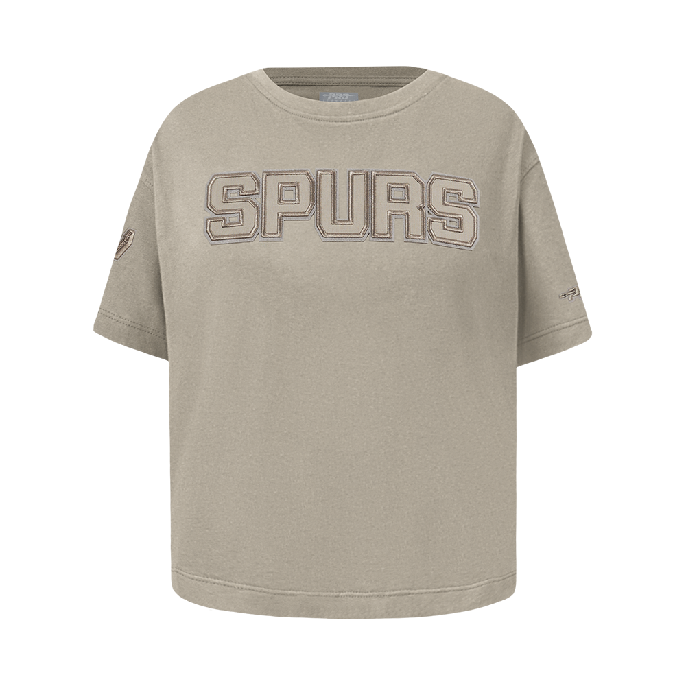 NBA SAN ANTONIO SPURS NEUTRAL BIG GIRL'S SS BOXY TEE (TAUPE)