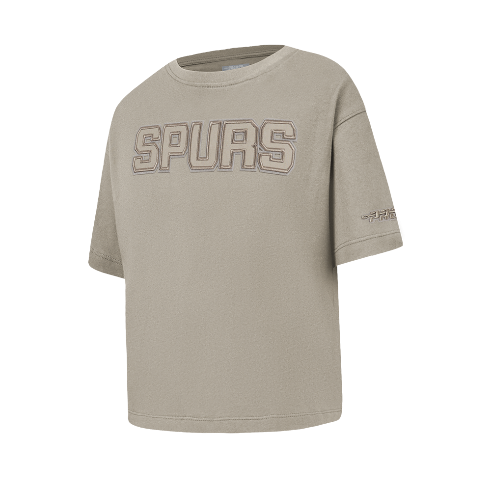 NBA SAN ANTONIO SPURS NEUTRAL BIG GIRL'S SS BOXY TEE (TAUPE)