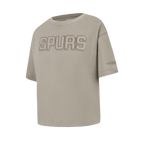 NBA SAN ANTONIO SPURS NEUTRAL BIG GIRL'S SS BOXY TEE (TAUPE)