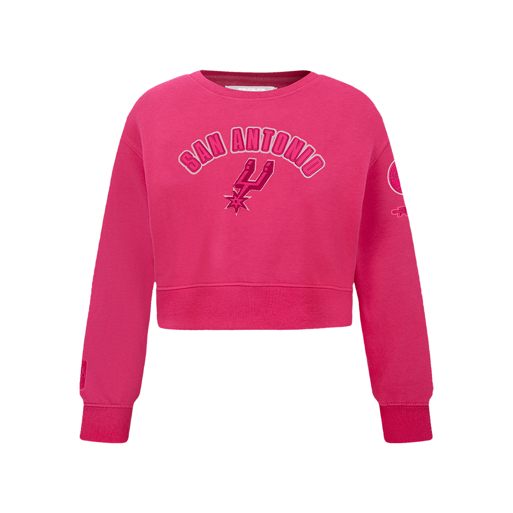 NBA SAN ANTONIO SPURS TRIPLE PINK BIG GIRL'S FLC CREWNECK (BEETROOT PURPLE)