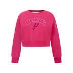 NBA SAN ANTONIO SPURS TRIPLE PINK BIG GIRL'S FLC CREWNECK (BEETROOT PURPLE)