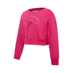 NBA SAN ANTONIO SPURS TRIPLE PINK BIG GIRL'S FLC CREWNECK (BEETROOT PURPLE)