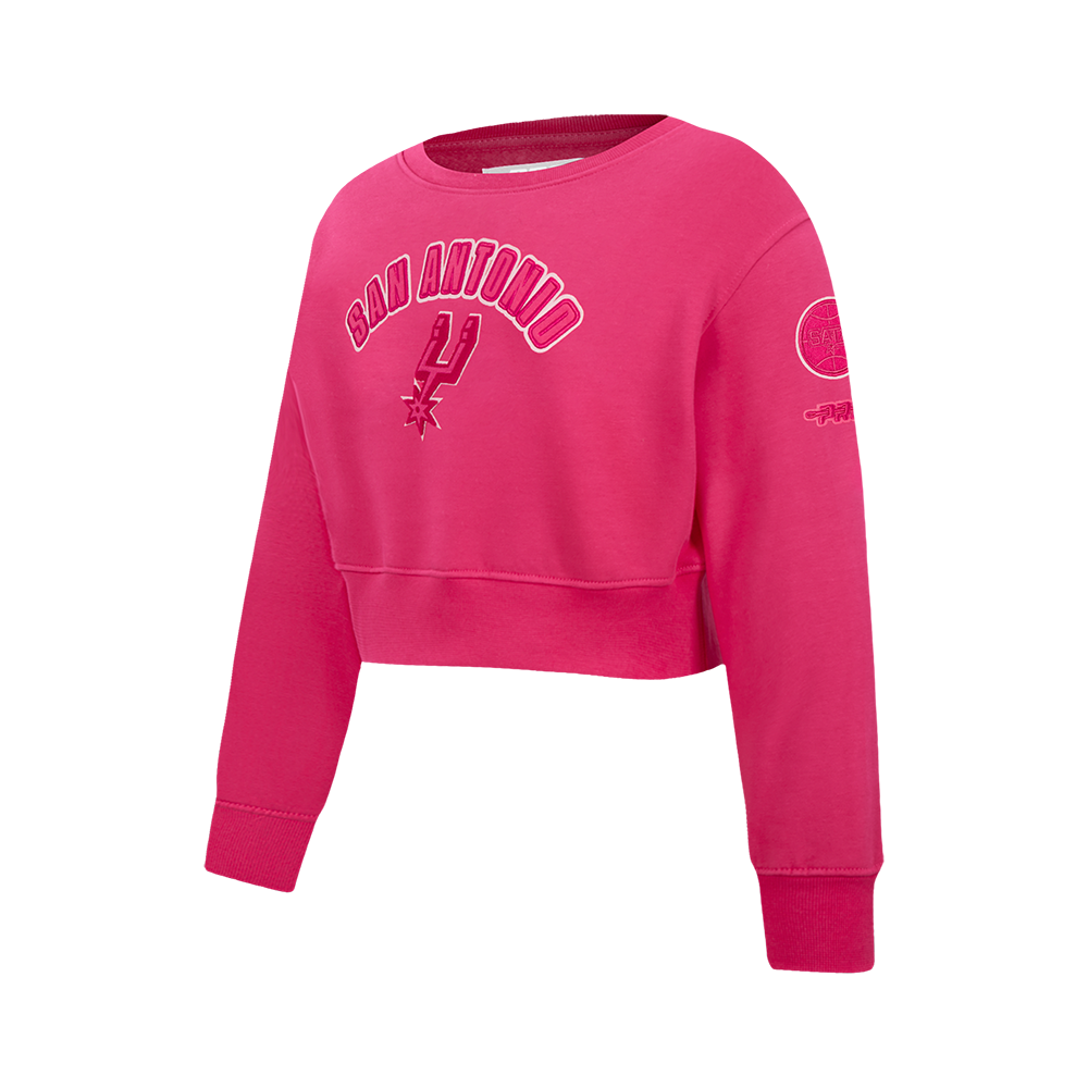 NBA SAN ANTONIO SPURS TRIPLE PINK BIG GIRL'S FLC CREWNECK (BEETROOT PURPLE)