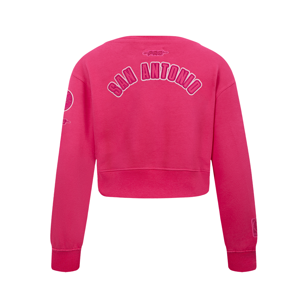 NBA SAN ANTONIO SPURS TRIPLE PINK BIG GIRL'S FLC CREWNECK (BEETROOT PURPLE)