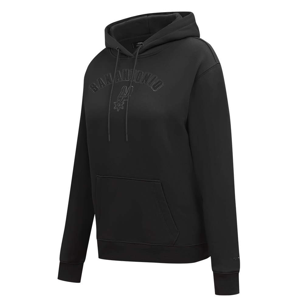 NBA SAN ANTONIO SPURS TRIPLE BLACK WOMEN'S FLC PO HOODIE (TRIPLE BLACK)