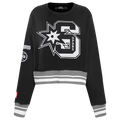 NBA SAN ANTONIO SPURS MASHUP WOMEN'S RIB CREWNECK (BLACK/GRAY)