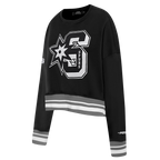 NBA SAN ANTONIO SPURS MASHUP WOMEN'S RIB CREWNECK (BLACK/GRAY)
