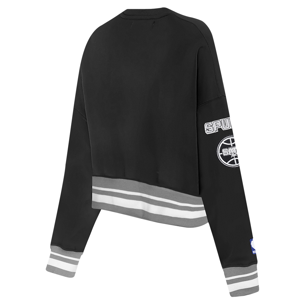NBA SAN ANTONIO SPURS MASHUP WOMEN'S RIB CREWNECK (BLACK/GRAY)