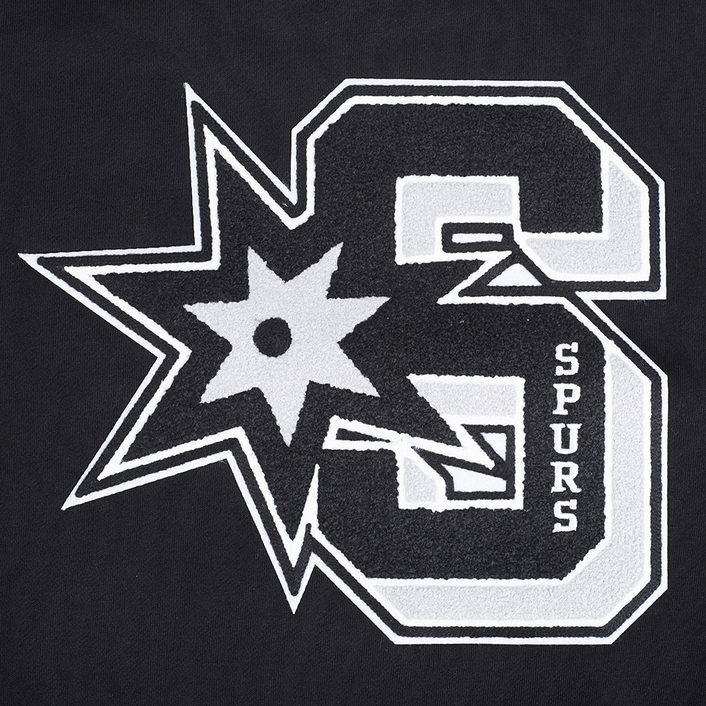 NBA SAN ANTONIO SPURS MASHUP WOMEN'S RIB CREWNECK (BLACK/GRAY)