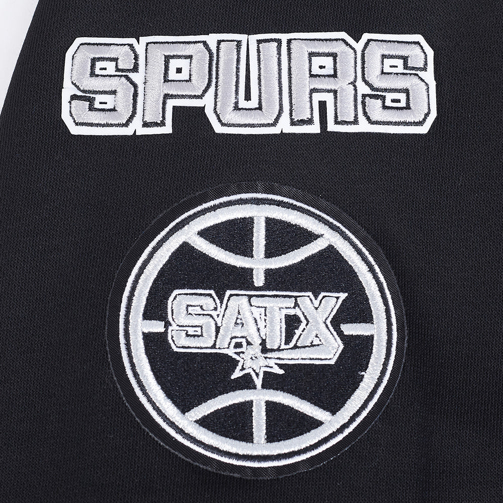 NBA SAN ANTONIO SPURS MASHUP WOMEN'S RIB CREWNECK (BLACK/GRAY)