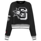 NBA SAN ANTONIO SPURS MASHUP WOMEN'S RIB CREWNECK (BLACK/GRAY)