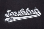 NBA SAN ANTONIO SPURS SCRIPT TAIL WOMEN'S WOOL VARSITY JACKET (BLACK/GRAY)