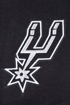NBA SAN ANTONIO SPURS SCRIPT TAIL WOMEN'S WOOL VARSITY JACKET (BLACK/GRAY)