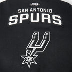 NBA SAN ANTONIO SPURS RETRO CLASSIC BLOUSON COLLÉGIAL EN LAINE À BORDS CÔTELÉS POUR FEMME (NOIR/GRIS)